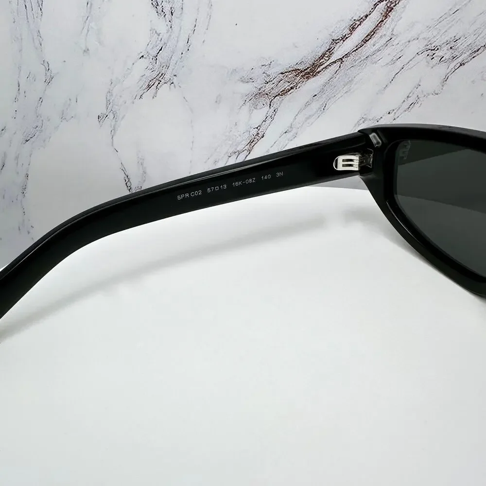 New PRADA Sunglasses Black Gray Lens 57-13-140 Authentic Prada - Picture 10 of 16